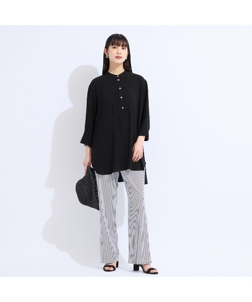 Liliane Burty(Lサイズ) / リリアンビューティ シャツ・ブラウス | 【M~4L】ウォッシャブルバンドカラーブラウス | 詳細3