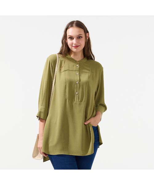 Liliane Burty(Lサイズ) / リリアンビューティ シャツ・ブラウス | 【M~4L】ウォッシャブルバンドカラーブラウス | 詳細6