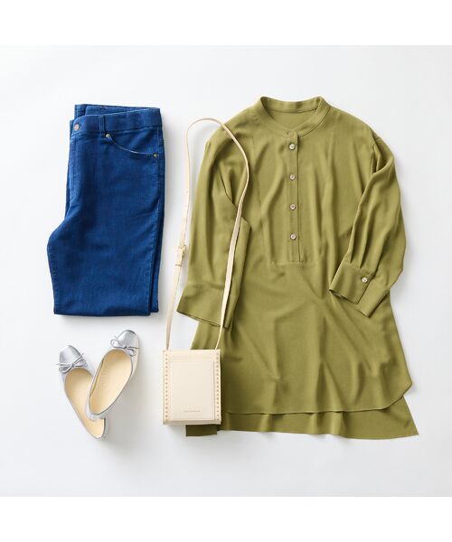 Liliane Burty(Lサイズ) / リリアンビューティ シャツ・ブラウス | 【M~4L】ウォッシャブルバンドカラーブラウス | 詳細18