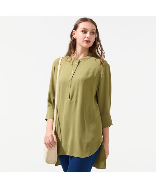Liliane Burty(Lサイズ) / リリアンビューティ シャツ・ブラウス | 【M~4L】ウォッシャブルバンドカラーブラウス | 詳細8