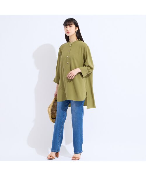 Liliane Burty(Lサイズ) / リリアンビューティ シャツ・ブラウス | 【M~4L】ウォッシャブルバンドカラーブラウス | 詳細9