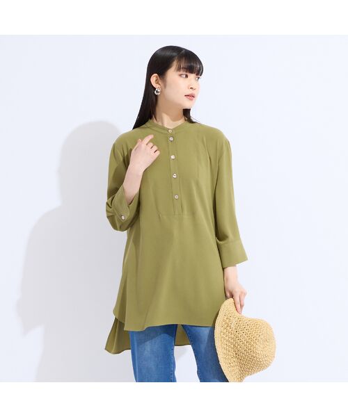 Liliane Burty(Lサイズ) / リリアンビューティ シャツ・ブラウス | 【M~4L】ウォッシャブルバンドカラーブラウス | 詳細13