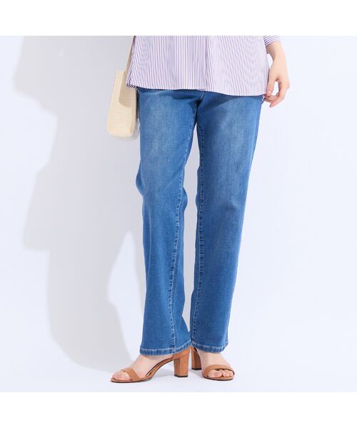 Liliane Burty(Lサイズ) / リリアンビューティ デニムパンツ | 【L~4L】ウォッシャブルニットデニム ブルー | 詳細2