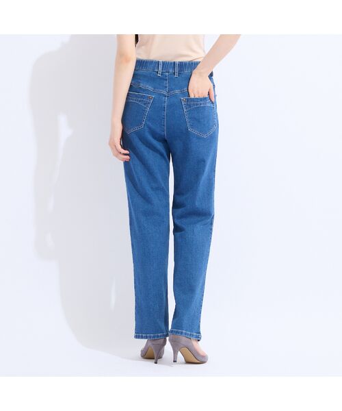 Liliane Burty(Lサイズ) / リリアンビューティ デニムパンツ | 【L~4L】ウォッシャブルニットデニム ブルー | 詳細6