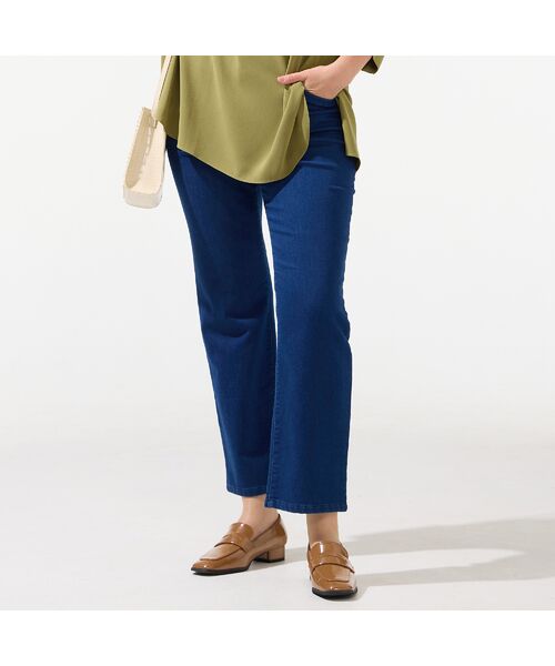 Liliane Burty(Lサイズ) / リリアンビューティ デニムパンツ | 【L~4L】ウォッシャブルニットデニム ダークブルー | 詳細1