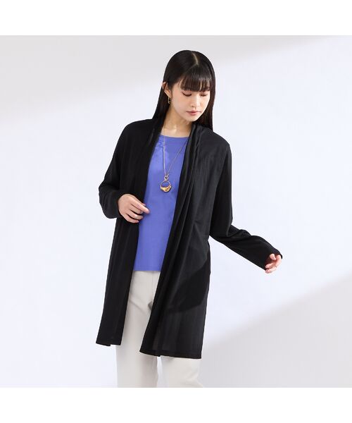 Liliane Burty(Lサイズ) / リリアンビューティ カーディガン・ボレロ | 【M~4L】ウォッシャブル着流しシアーカーディガン | 詳細2