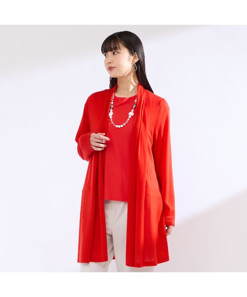 Liliane Burty(Lサイズ) / リリアンビューティ カーディガン・ボレロ | 【M~4L】ウォッシャブル着流しシアーカーディガン | 詳細4