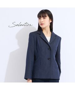 Liliane Burty（Lサイズ） / リリアンビューティ テーラードジャケット | 【11～17号】米沢織シルクサッカーチェックジャケット