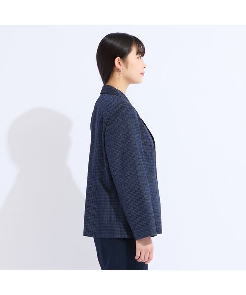 Liliane Burty（Lサイズ） / リリアンビューティ テーラードジャケット | 【11～17号】米沢織シルクサッカーチェックジャケット | 詳細2
