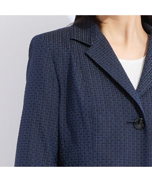 Liliane Burty（Lサイズ） / リリアンビューティ テーラードジャケット | 【11～17号】米沢織シルクサッカーチェックジャケット | 詳細6