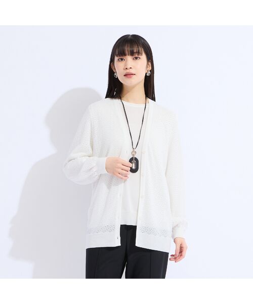 Liliane Burty(Lサイズ) / リリアンビューティ カーディガン・ボレロ | 【L~4L/アンサンブル対応】レーシーカーディガン | 詳細1