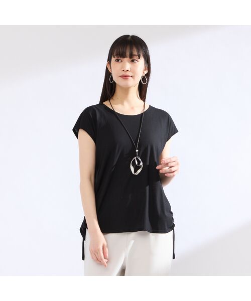 Liliane Burty(Lサイズ) / リリアンビューティ カットソー | 【M~4L】ウォッシャブル接触冷感フレンチスリーブTシャツ | 詳細1