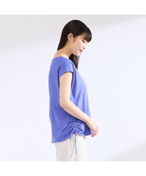 Liliane Burty(Lサイズ) / リリアンビューティ カットソー | 【M~4L】ウォッシャブル接触冷感フレンチスリーブTシャツ(バイオレット)