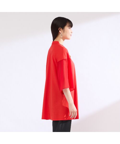 Liliane Burty(Lサイズ) / リリアンビューティ カットソー | 【M~4L】ウォッシャブル接触冷感配色Tシャツ | 詳細3