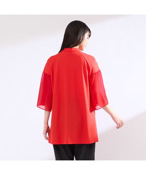 Liliane Burty(Lサイズ) / リリアンビューティ カットソー | 【M~4L】ウォッシャブル接触冷感配色Tシャツ | 詳細4