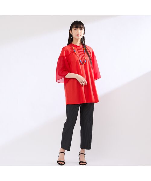 Liliane Burty(Lサイズ) / リリアンビューティ カットソー | 【M~4L】ウォッシャブル接触冷感配色Tシャツ | 詳細5