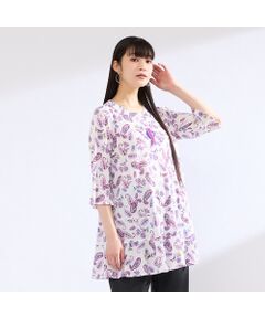 Liliane Burty（Lサイズ） / リリアンビューティ カットソー | 【M～4L】ウォッシャブルペイズリープリントTシャツ