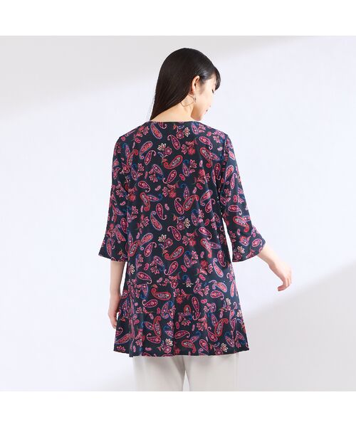 Liliane Burty（Lサイズ） / リリアンビューティ カットソー | 【M～4L】ウォッシャブルペイズリープリントTシャツ | 詳細7