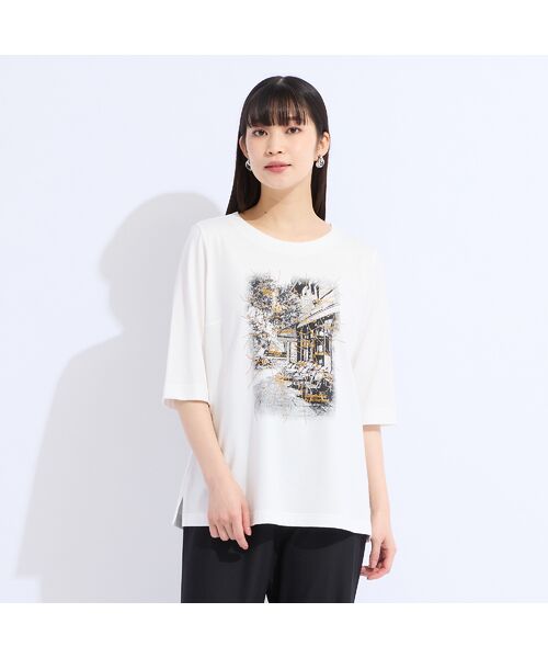 Liliane Burty(Lサイズ) / リリアンビューティ カットソー | 【M~4L】ウォッシャブル顔料プリントTシャツ | 詳細2