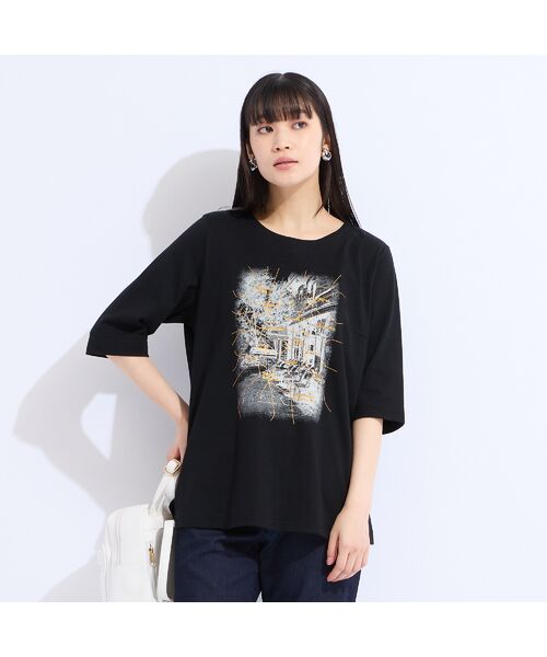 Liliane Burty(Lサイズ) / リリアンビューティ カットソー | 【M~4L】ウォッシャブル顔料プリントTシャツ | 詳細12