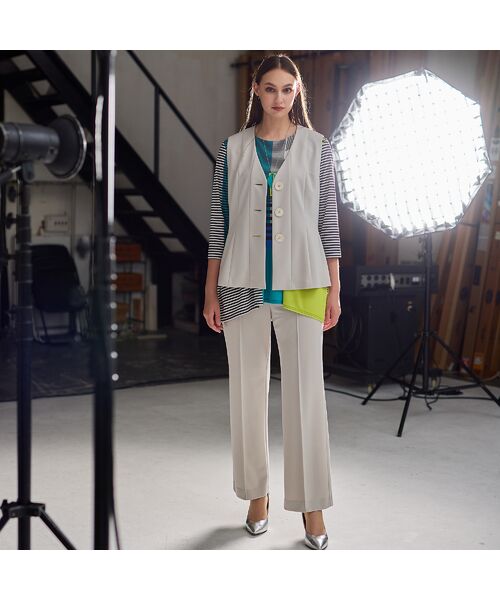 Liliane Burty（Lサイズ） / リリアンビューティ ベスト | 【M～４L・セットアップ対応】モックロディポンチベスト | 詳細3