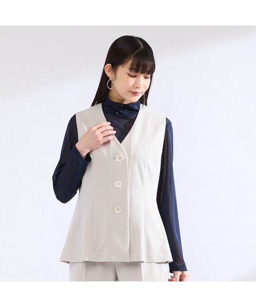 Liliane Burty（Lサイズ） / リリアンビューティ ベスト | 【M～４L・セットアップ対応】モックロディポンチベスト | 詳細6