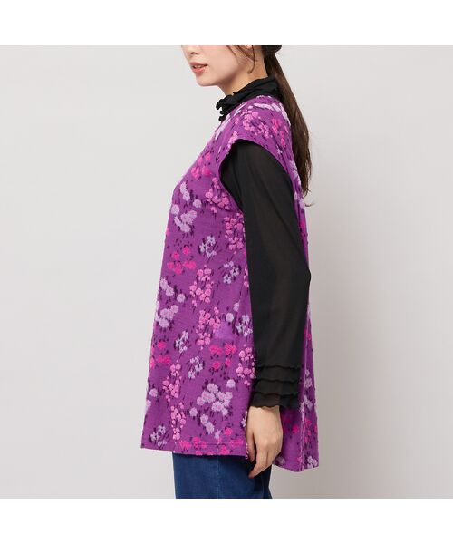 Liliane Burty(Lサイズ) / リリアンビューティ ベスト | 【M~4L】米沢織フラワーカットジャカードベスト | 詳細5