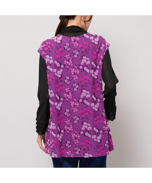 Liliane Burty(Lサイズ) / リリアンビューティ ベスト | 【M~4L】米沢織フラワーカットジャカードベスト | 詳細6