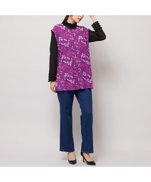 Liliane Burty(Lサイズ) / リリアンビューティ ベスト | 【M~4L】米沢織フラワーカットジャカードベスト | 詳細7