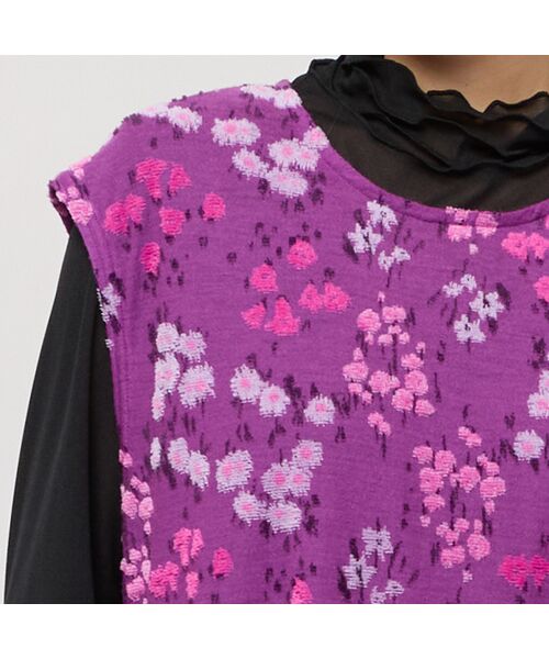 Liliane Burty(Lサイズ) / リリアンビューティ ベスト | 【M~4L】米沢織フラワーカットジャカードベスト | 詳細8