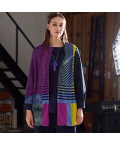 Liliane Burty（Lサイズ） / リリアンビューティ シャツ・ブラウス | 【M～４L】ウォッシャブルマルチカラーボーダーブラウス