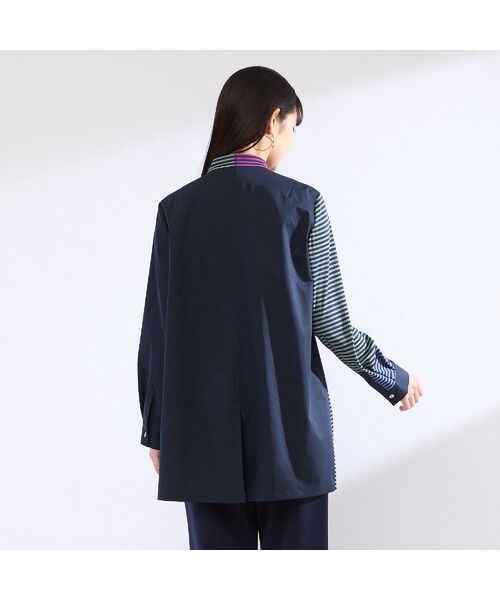 Liliane Burty（Lサイズ） / リリアンビューティ シャツ・ブラウス | 【M～４L】ウォッシャブルマルチカラーボーダーブラウス | 詳細6