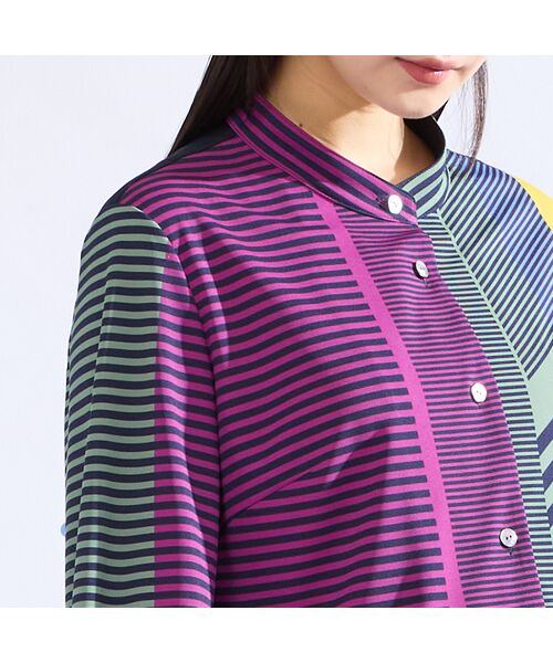 Liliane Burty（Lサイズ） / リリアンビューティ シャツ・ブラウス | 【M～４L】ウォッシャブルマルチカラーボーダーブラウス | 詳細8