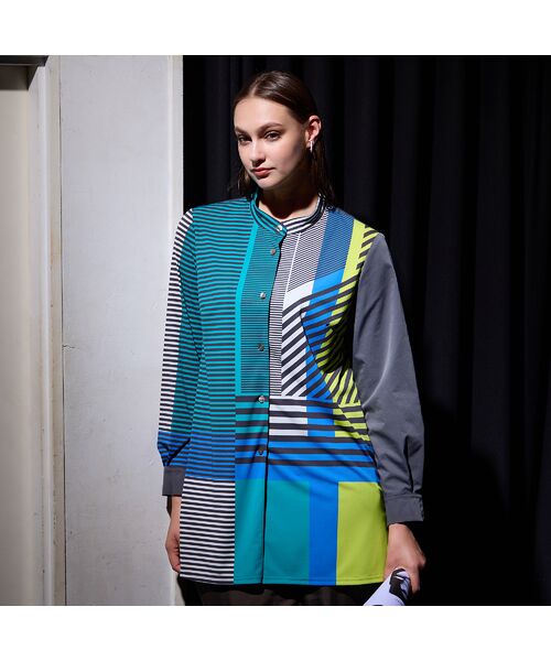 Liliane Burty（Lサイズ） / リリアンビューティ シャツ・ブラウス | 【M～４L】ウォッシャブルマルチカラーボーダーブラウス | 詳細10