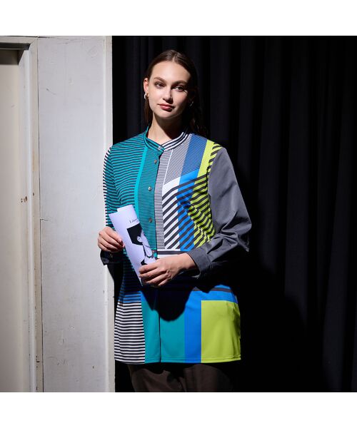 Liliane Burty（Lサイズ） / リリアンビューティ シャツ・ブラウス | 【M～４L】ウォッシャブルマルチカラーボーダーブラウス | 詳細11