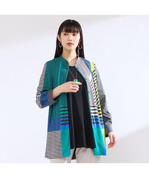 Liliane Burty（Lサイズ） / リリアンビューティ シャツ・ブラウス | 【M～４L】ウォッシャブルマルチカラーボーダーブラウス | 詳細15