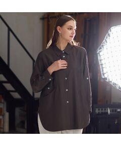 Liliane Burty（Lサイズ） / リリアンビューティ シャツ・ブラウス | 【M～４L・セットアップ対応】ウォッシャブルキュプラツイルブラウス