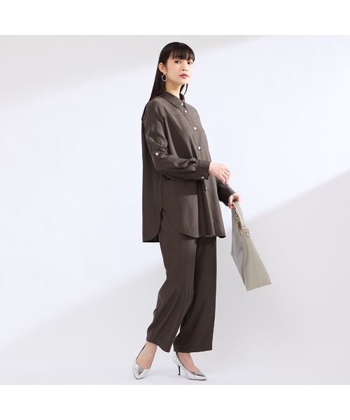 Liliane Burty（Lサイズ） / リリアンビューティ シャツ・ブラウス | 【M～４L・セットアップ対応】ウォッシャブルキュプラツイルブラウス | 詳細10