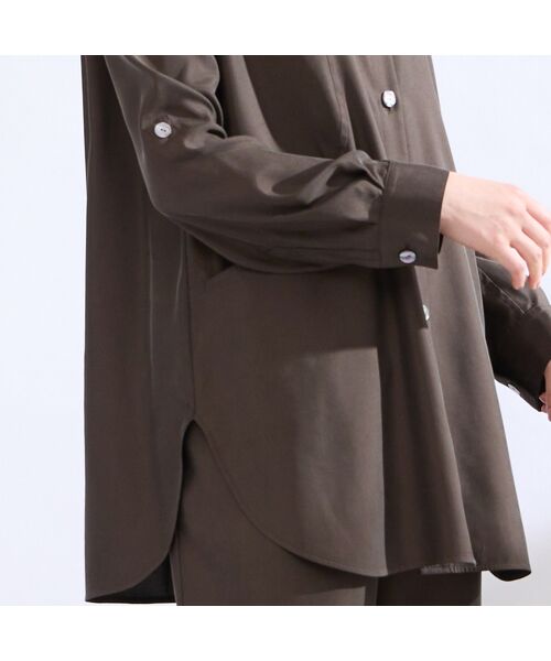 Liliane Burty（Lサイズ） / リリアンビューティ シャツ・ブラウス | 【M～４L・セットアップ対応】ウォッシャブルキュプラツイルブラウス | 詳細11