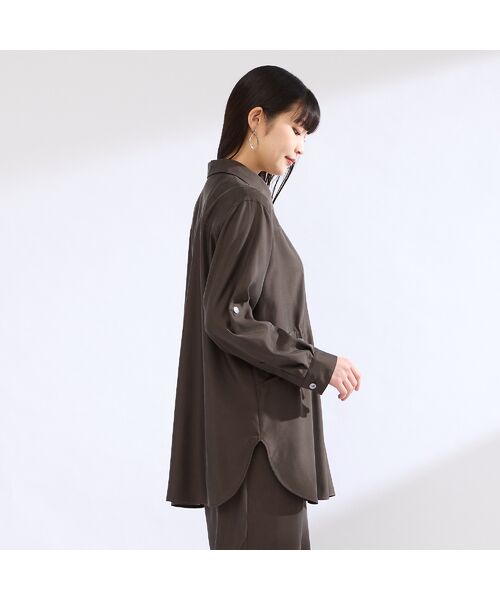 Liliane Burty（Lサイズ） / リリアンビューティ シャツ・ブラウス | 【M～４L・セットアップ対応】ウォッシャブルキュプラツイルブラウス | 詳細6