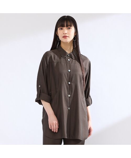 Liliane Burty（Lサイズ） / リリアンビューティ シャツ・ブラウス | 【M～４L・セットアップ対応】ウォッシャブルキュプラツイルブラウス | 詳細8