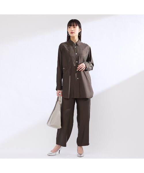 Liliane Burty（Lサイズ） / リリアンビューティ シャツ・ブラウス | 【M～４L・セットアップ対応】ウォッシャブルキュプラツイルブラウス | 詳細9