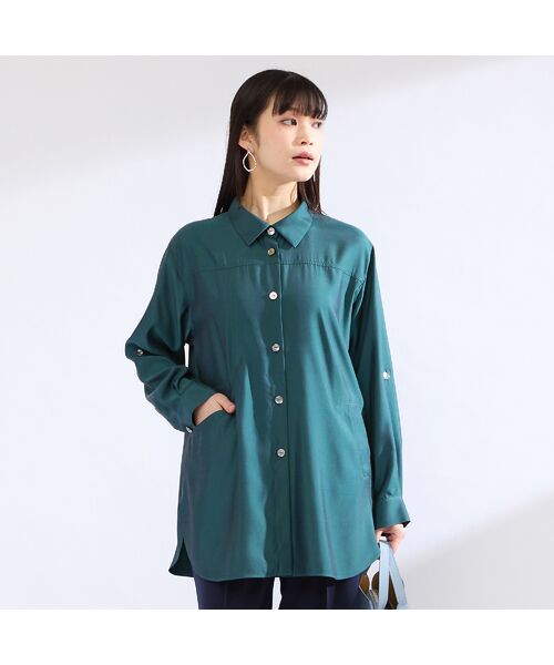 Liliane Burty（Lサイズ） / リリアンビューティ シャツ・ブラウス | 【M～４L・セットアップ対応】ウォッシャブルキュプラツイルブラウス | 詳細14