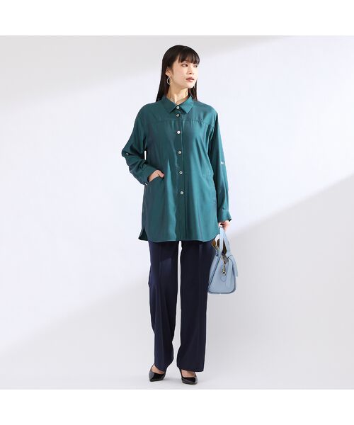 Liliane Burty（Lサイズ） / リリアンビューティ シャツ・ブラウス | 【M～４L・セットアップ対応】ウォッシャブルキュプラツイルブラウス | 詳細15