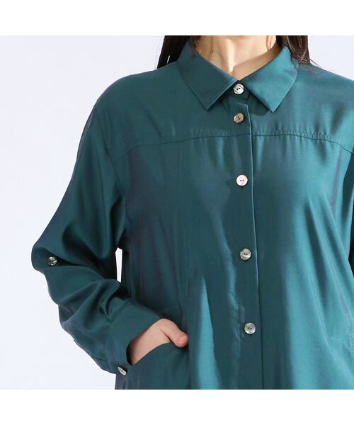 Liliane Burty（Lサイズ） / リリアンビューティ シャツ・ブラウス | 【M～４L・セットアップ対応】ウォッシャブルキュプラツイルブラウス | 詳細16