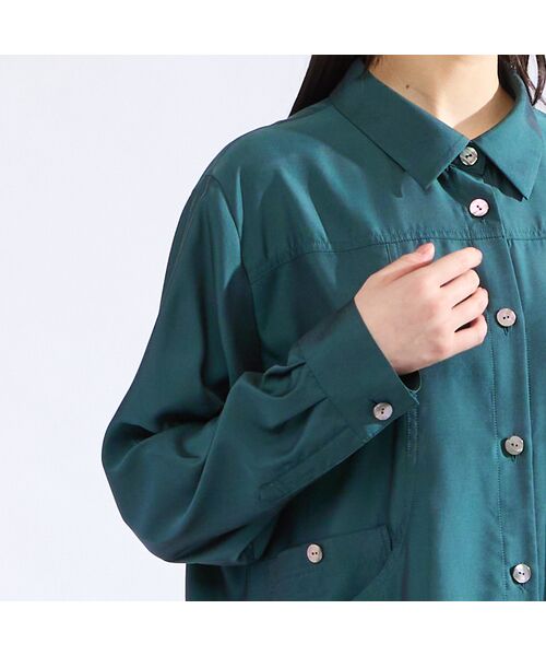 Liliane Burty（Lサイズ） / リリアンビューティ シャツ・ブラウス | 【M～４L・セットアップ対応】ウォッシャブルキュプラツイルブラウス | 詳細17