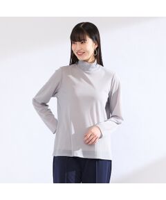 Liliane Burty（Lサイズ） / リリアンビューティ カットソー | 【M～４L】ウォッシャブルハイネックチュールTシャツ