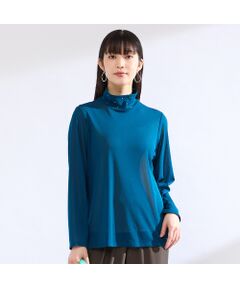 Liliane Burty（Lサイズ） / リリアンビューティ カットソー | 【M～４L】ウォッシャブルハイネックチュールTシャツ