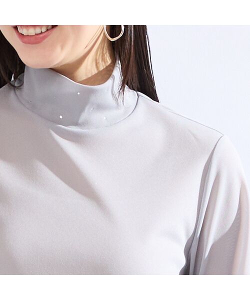 Liliane Burty（Lサイズ） / リリアンビューティ カットソー | 【M～４L】ウォッシャブルハイネックチュールTシャツ | 詳細2