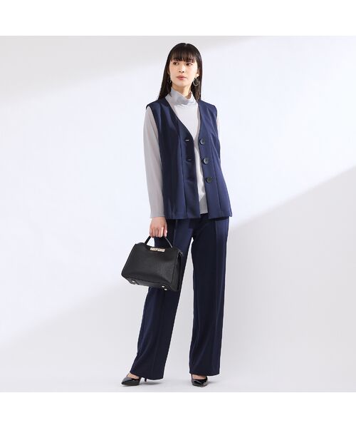 Liliane Burty（Lサイズ） / リリアンビューティ カットソー | 【M～４L】ウォッシャブルハイネックチュールTシャツ | 詳細3